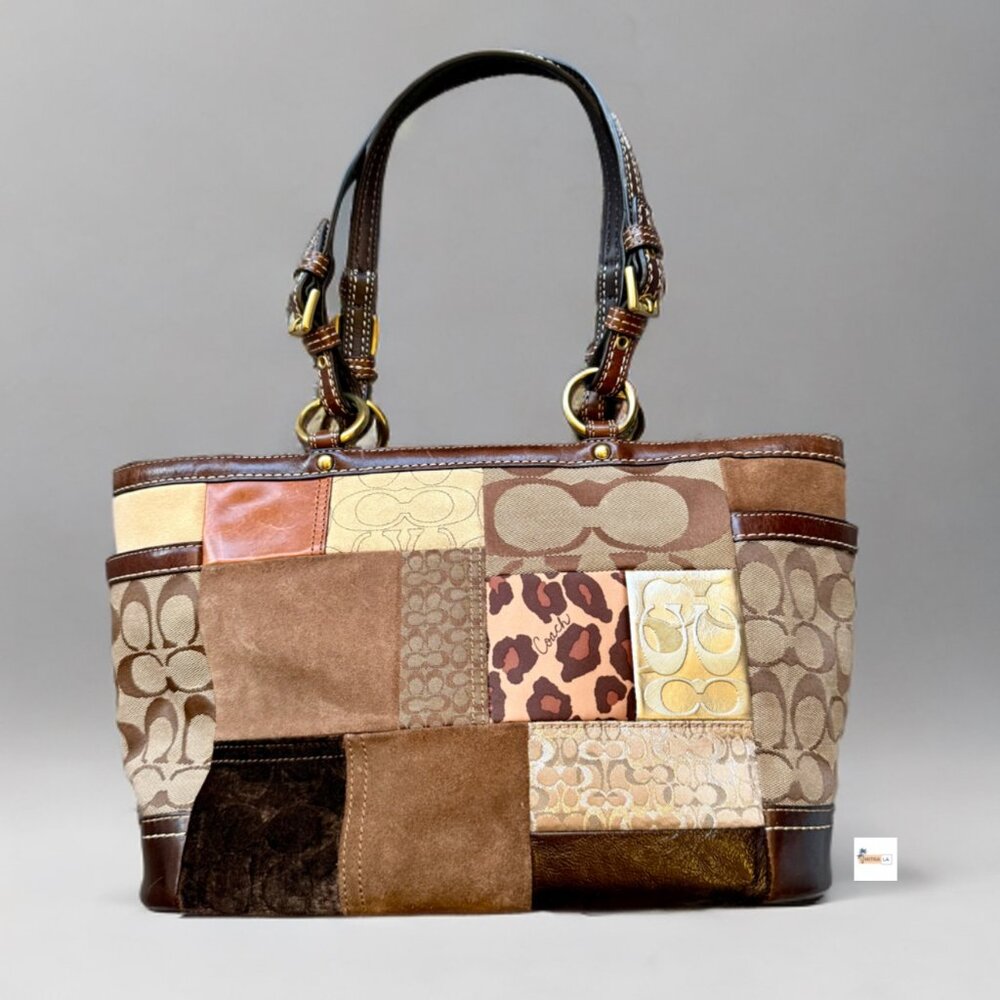 Coach Brown Multicolor Patchwork Shoulder Bag Tot… - image 2